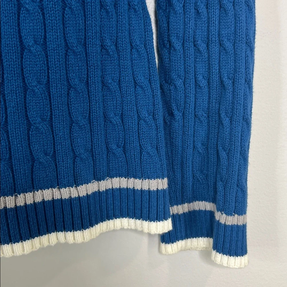Gitano Contour Cable Knit Off shoulder Blue Sweater size Medium
